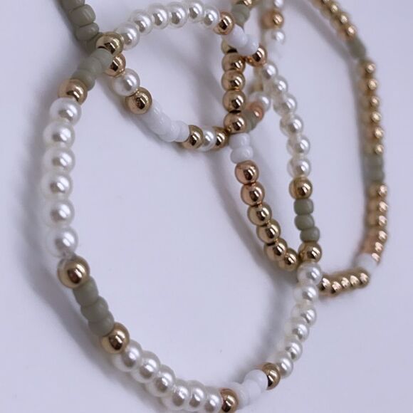 NWT Wool + Pepper Co. Skinny Beaded Bracelet Trio - Picture 4 of 5